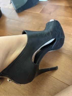 Aldo Black Cutout Peep-Toe Platform Stiletto Heels